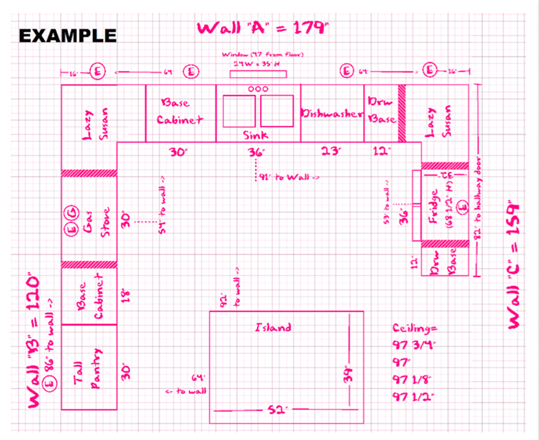 Measure your kitchen example